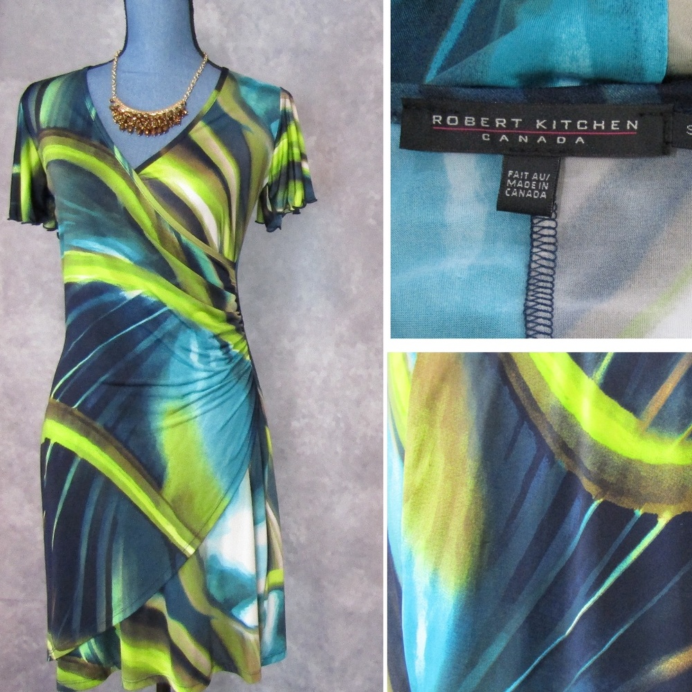 Robert Kitchen Canada Faux Wrap Dress Size S